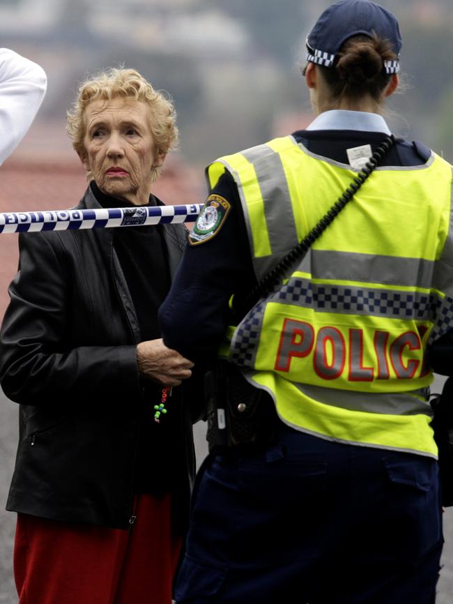 McGurk’s mother-in-law Noreen McDonald outside the family home after the shooting.