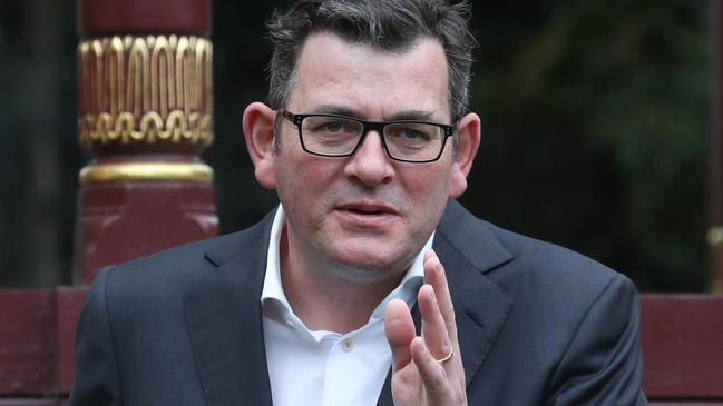 A furious Daniel Andrews on Tuesday. Picture: David Crosling