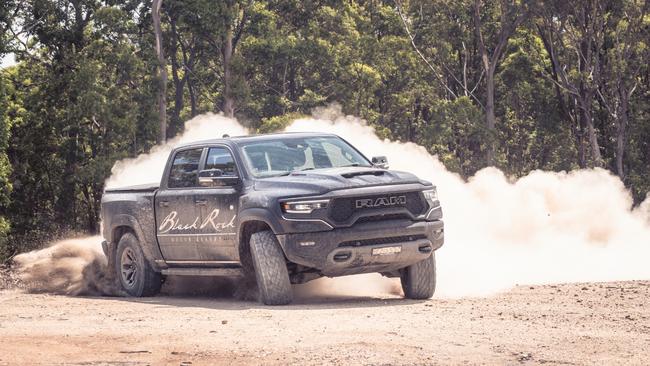 RAM’s TRX ute at the Black Rock Motor Resort site. Picture: Thomas Wielecki