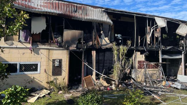 Photographs from the scene of a fire at Sixth St, South Townsville, that sparked late on Monday night. Picture: Leighton Smith