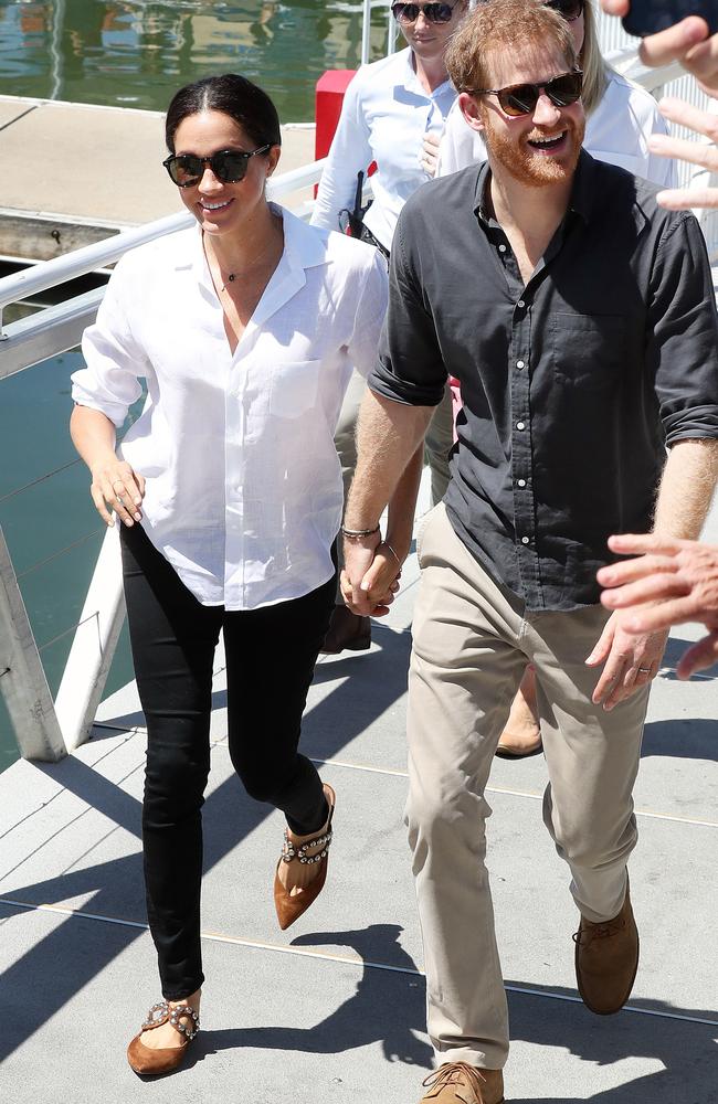 Prince Harry and Meghan Markle during their 2018 royal tour of Australia. Picture: Liam Kidston