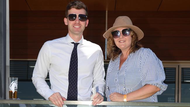 Campbell and Laura attend the 2024 Echuca Cup races. Picture: Brendan Beckett