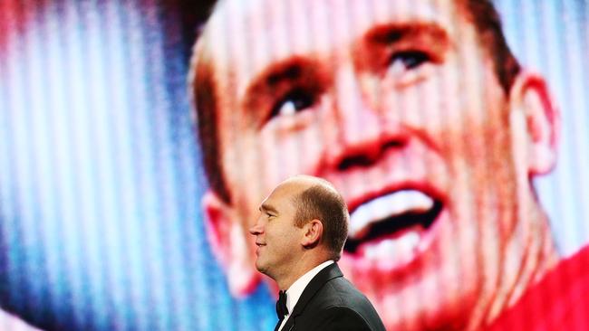 David Neitz during his speech. Picture: Getty Images