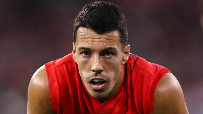 MELBOURNE . 01/04/2023.  AFL Round 3.  St Kilda vs Essendon at the MCG.  Dylan Shiel of the Bombers    . Pic: Michael Klein