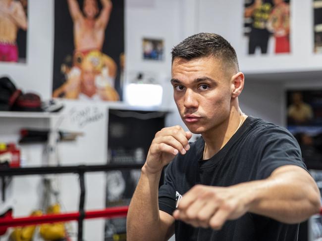 SYDNEY, AUSTRALIA - DECEMBER 10: Tim Tszyu shadow boxes for the television cameras during a media opportunity ahead of Sydney Super Fight, at Bondi Boxing Club and Fitness on December 10, 2020 in Sydney, Australia. (Photo by Jenny Evans/Getty Images)