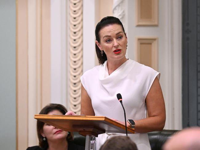 Queensland Environment Minister Leanne Linard speaks at Parliament House in Brisbane. Picture: Dan Peled / NCA NewsWire