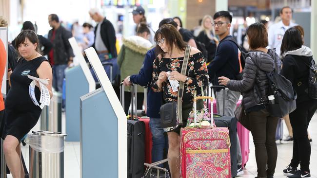 Big lines at Gold Coast Airport. Picture Glenn Hampson