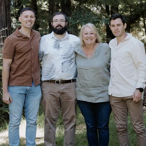 Margaret Vandenberg and her three children Josh Hayden and Lachlan. Picture: Supplied