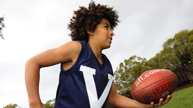 Touk Miller as a junior in his Victoria under 12's jersey in 2008.