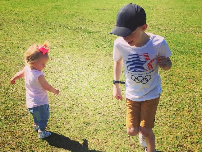 Carrie’s son Oliver and daughter Evie. Picture: Instagram