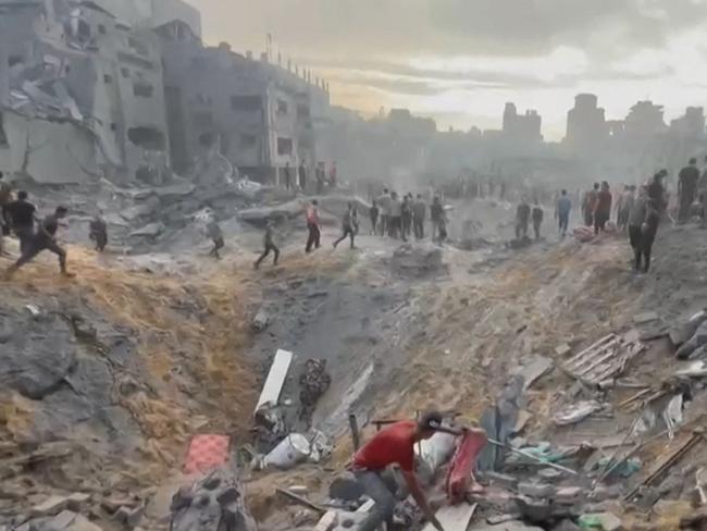 The health ministry in the Hamas-run Gaza Strip said at least 50 people were killed in Israeli bombardment on the Jabalia refugee camp. Picture: AFP