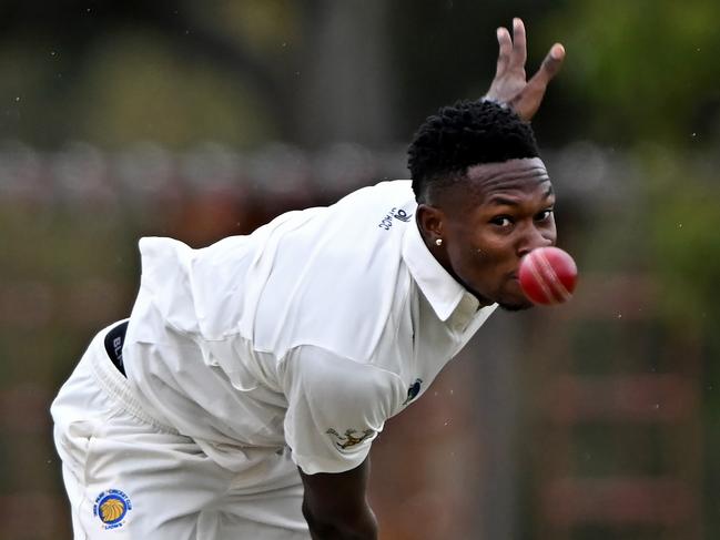 Deer ParkÃs Keon Harding during the VTCA Sunshine United v Deer Park cricket match in Albion, Saturday, Jan. 13, 2024. Picture: Andy Brownbil