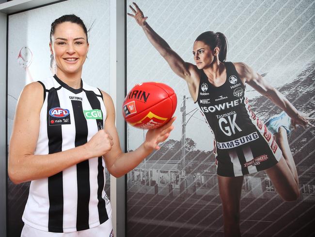 Australian netballer come Collingwood AFLW footballer Sharni Layton outside Holden Centre.    . Pic: Michael Klein