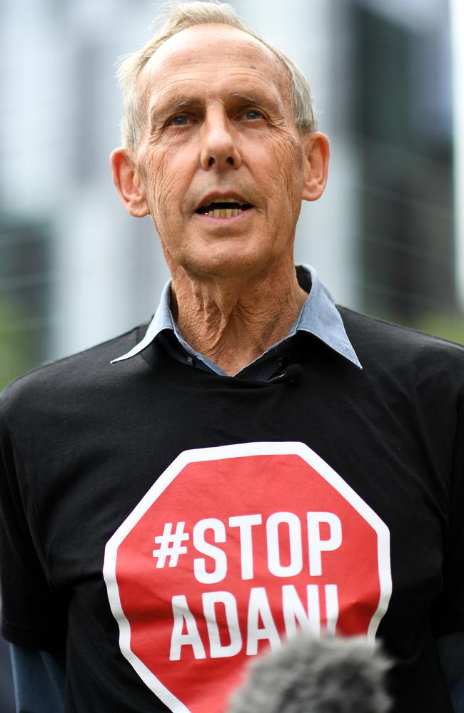 Former Greens leader Bob Brown at a rally in Brisbane in 2019
