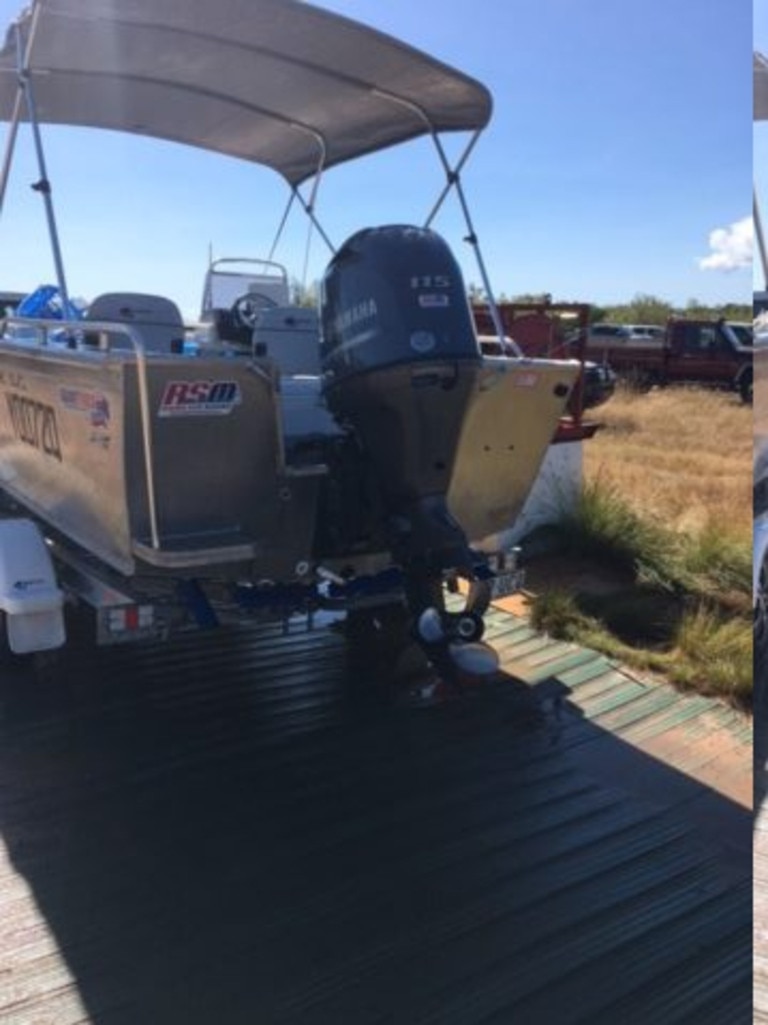 The boat with its canopy up. Picture: Supplied.