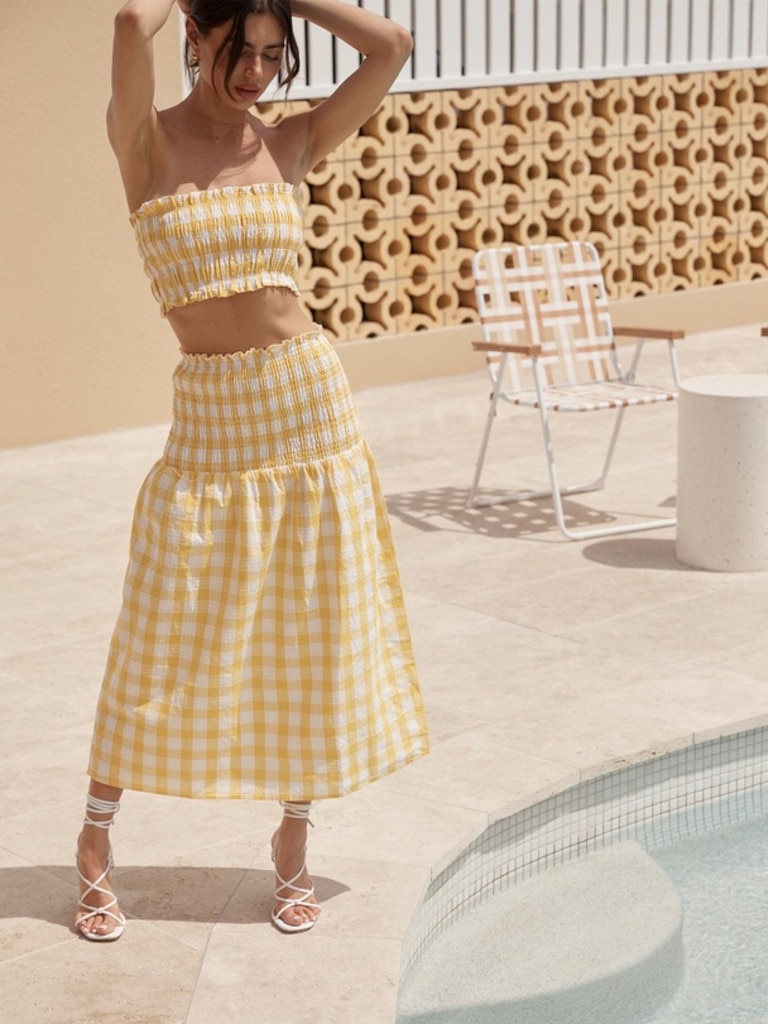 Gingham midi 2024 skirt australia