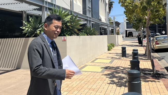 Yin Wang leaving the Southport courthouse. Picture: Jessica Paul