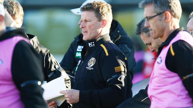 Damien Hardwick watches on as Richmond is hammered by GWS.
