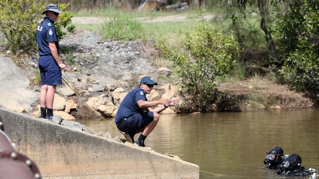 Police search the Pimpama River after Tiahleigh’s body was found. Picture: Regi Varghese