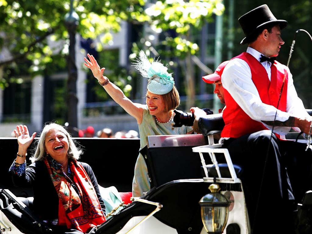 Gai Waterhouse. The Emirates Melbourne Cup Parade down Swanson Street. Picture: Bradley Hunter