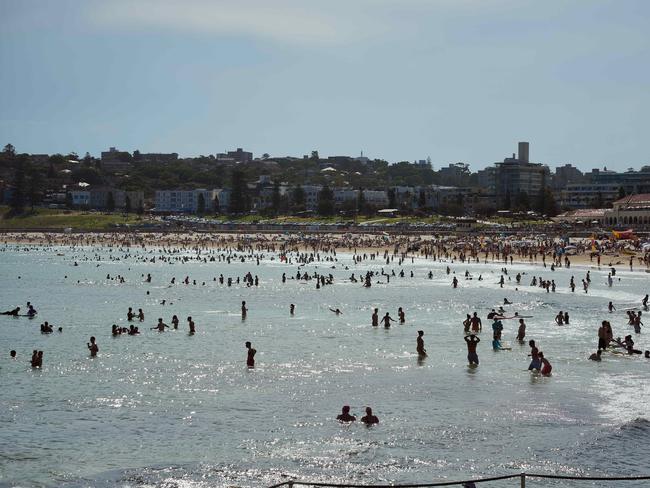 A man in his 60s allegedly tried to swim towards a group of 12-year-old girls in waters off Bondi Beach after stalking them. Picture: NewsWire / Flavio Brancaleone.