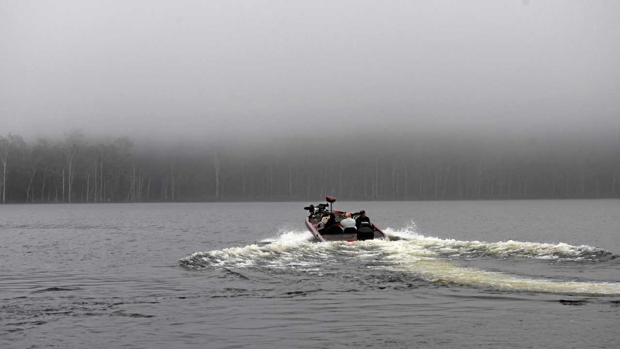 An early start on a misty morning at Lake Borumba. Picture: Arthur Gorrie