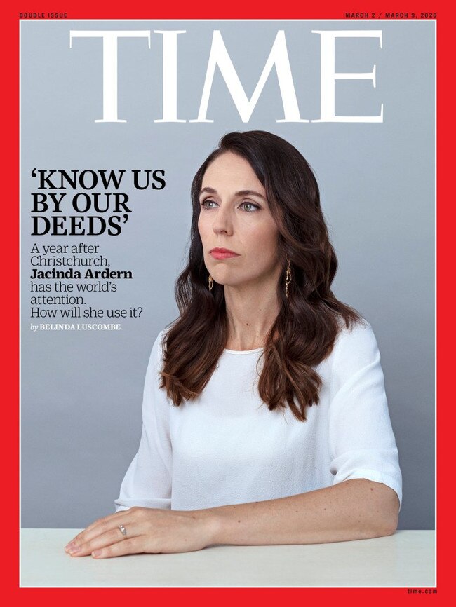 The New Zealand PM on the March 2020 cover of Time magazine.