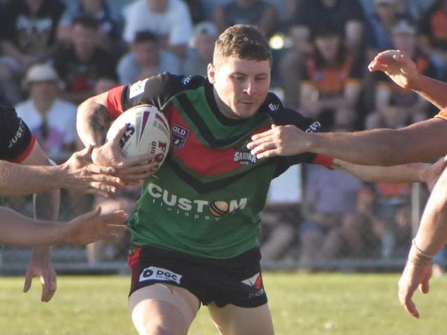 Mitchell Lane in the RLMD A Grade grand final between Wests Tigers and Sarina Crocs, September 5, 2021. Picture: Matthew Forrest