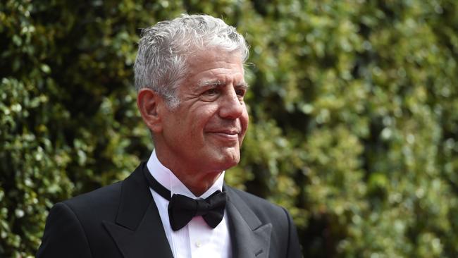 Anthony Bourdain arrives at the Creative Arts Emmy Awards in Los Angeles 2015. On Friday local time, Bourdain was found dead in his hotel room in France. Picture: AP