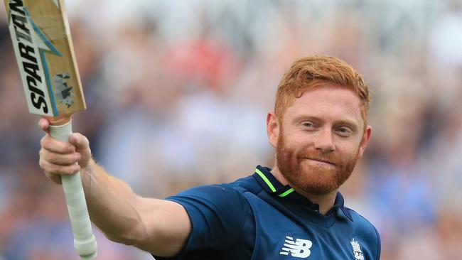 England's Jonny Bairstow salutes the crowd after being caught out for 139 during the match against Australia at Trent Bridge.
