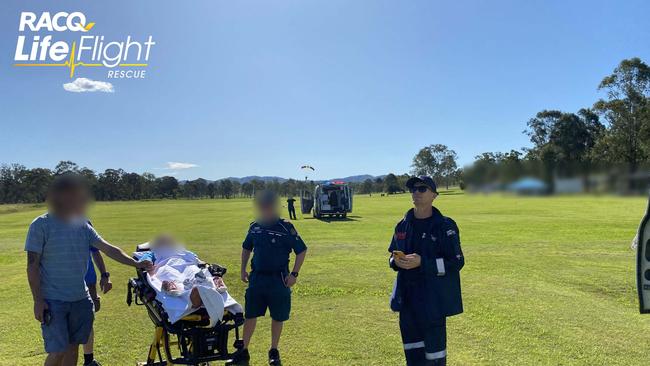 The Sunshine Coast-based RACQ LifeFlight Rescue helicopter crew was called to assist in the Scenic Rim following a skydiving incident.