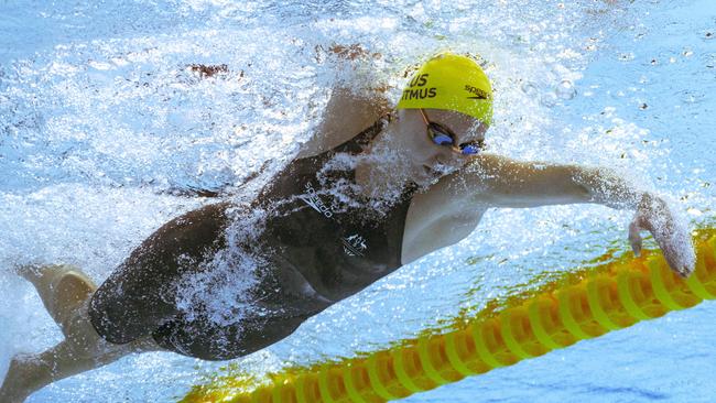 Australia's Ariarne Titmus charges to the wall.