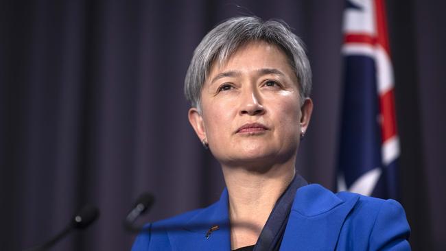 Penny Wong on Monday. Picture: NCA NewsWire / Gary Ramage