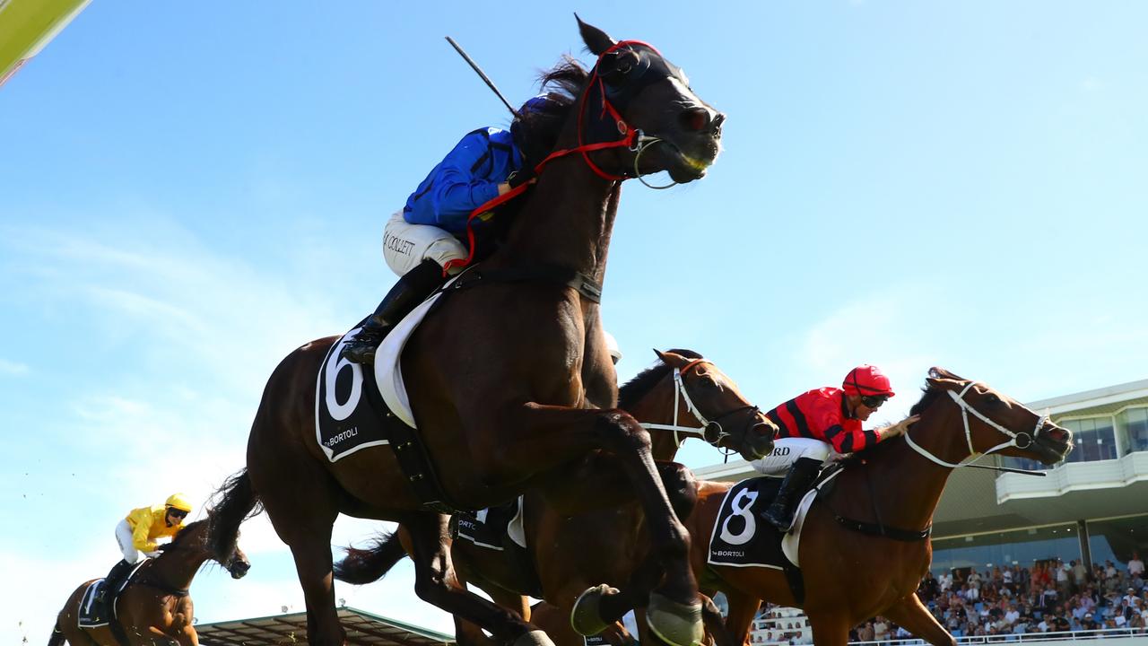 WYONG, AUSTRALIA - JANUARY 11: Alysha Collett riding Bullets High win Race 7 De Bortoli Wines during Sydney Racing: Wyong 150th Anniversary And The Lakes Race Day at Wyong Racecourse on January 11, 2025 in Wyong, Australia. (Photo by Jeremy Ng/Getty Images)