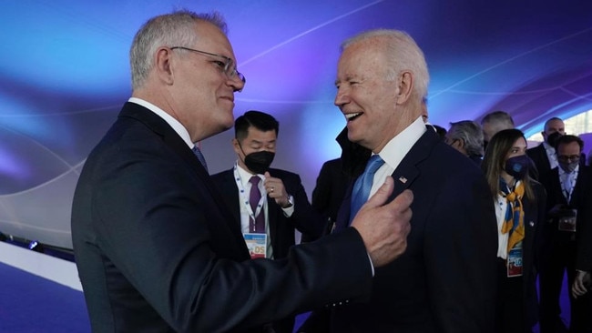 Scott Morrison with US President Joe Biden in 2023.