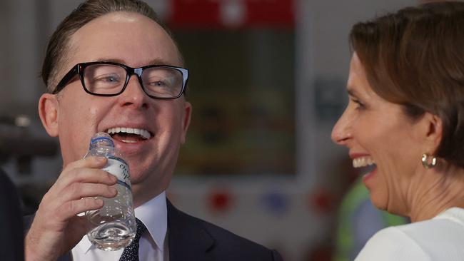 Qantas CEO Alan Joyce and Virgin Australia CEO Jayne Hrdlicka maintain a personal friendship despite their airlines’ fierce rivalry. Picture: NCA NewsWire/Dylan Coker