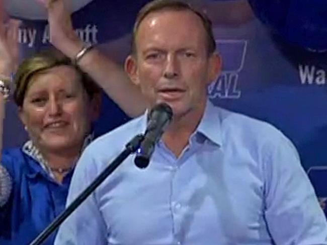 Tony Abbott has lost his seat of Warringah to Independent candidate Zali Steggall. Picture: SKY