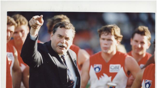 Ron Barassi coaching Sydney in the 1990s.