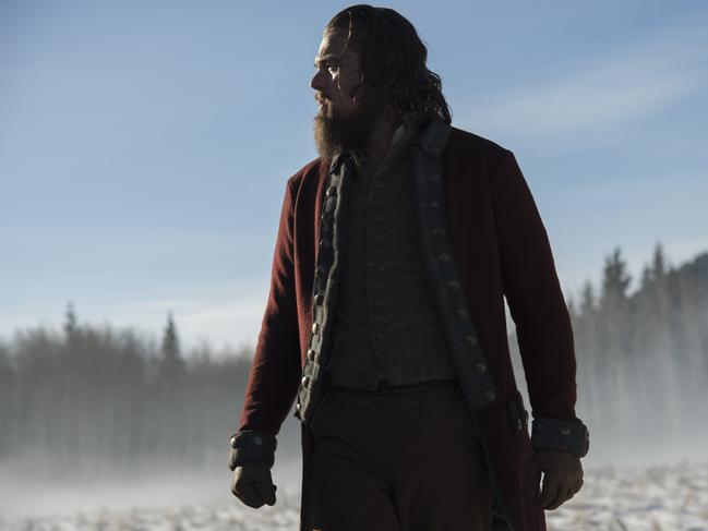 Leonardo DiCaprio as Hugh Glass in The Revenant.