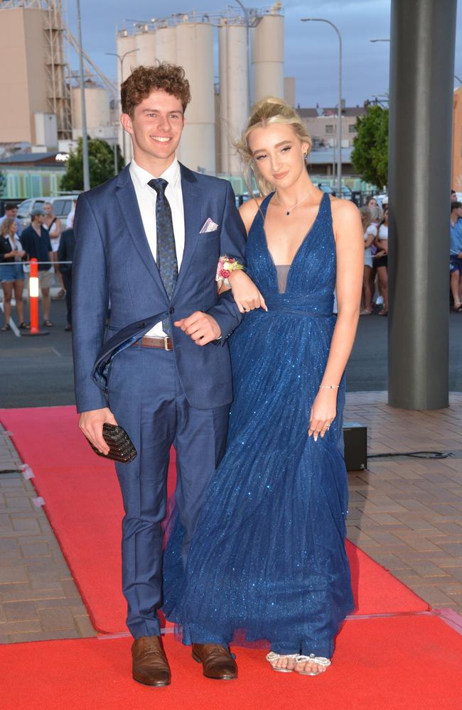 Toowoomba school formals. At the 2023 St Ursula's College formal is graduate Emily Matthews-Swadling with her partner. Picture: Rhylea Millar