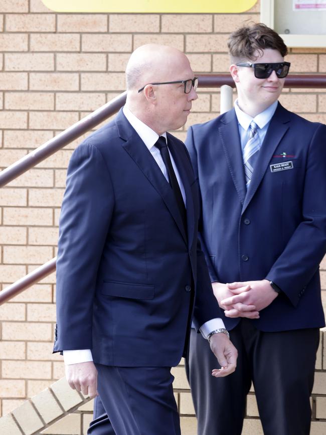 Peter Dutton, federal opposition leader, At the State Funeral Service for Mike Ahern AO, at Our Lady of the Rosary Catholic Church, Caloundra, on Friday 25th August 2023 - Photo Steve Pohlner