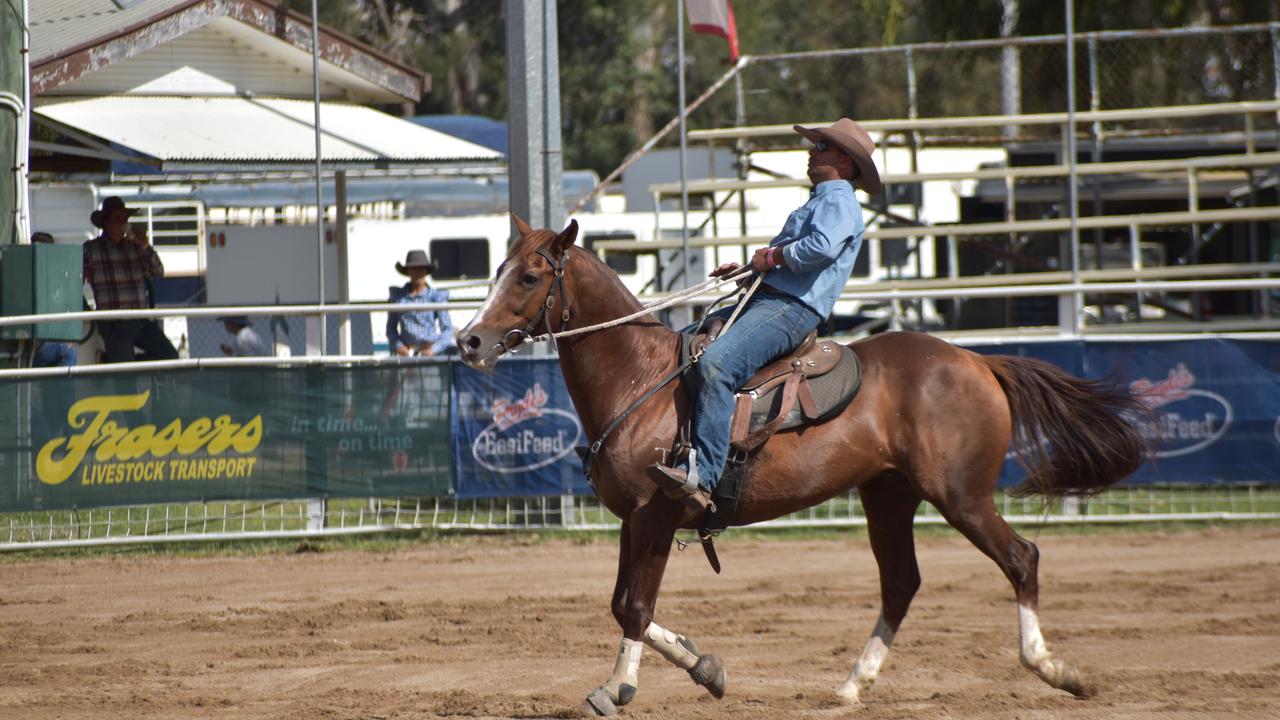 Tom Durbidge on Fouroaks Imagin Acres in the Warwick Canning Downs Campdraft.