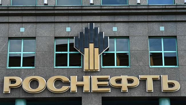 The logo of Russia's oil producer Rosneft is pictured on its headquarters in Moscow. Picture: Kirill KUDRYAVTSEV / AFP