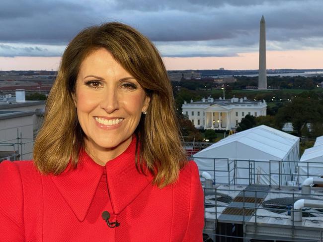 Is the carnival over? … Sunrise news anchor Natalie Barr on location in Washington, D.C, ahead of the 2020 US election. Picture: Supplied/Seven.