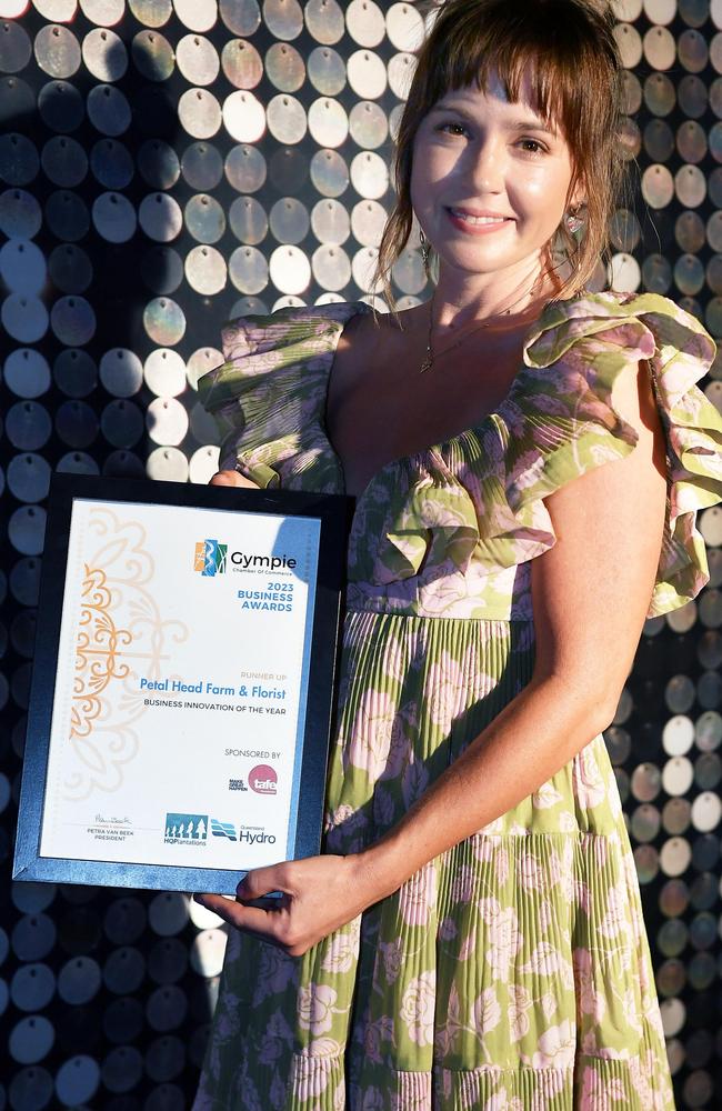 Erin Dore and Petal Head came runner up at the Gympie Chamber of Commerce Business Awards. Picture: Patrick Woods