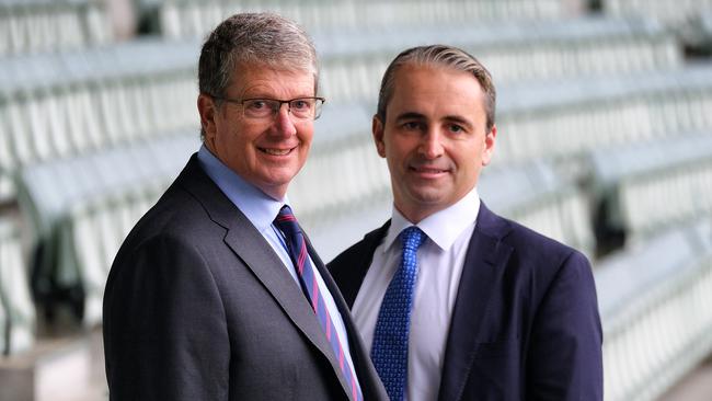 CBA CEO Matt Comyn and chairman Paul O'Malley. Picture: Luis Ascui/NCA NewsWire