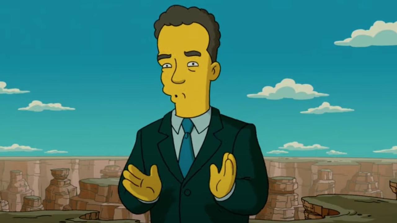 Tom Hanks in The Simpsons Movie.