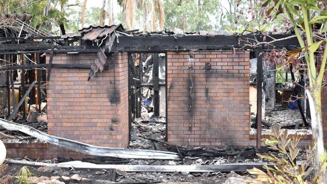 The home on Hannant St, Collingwood Park was gutted by a fire. Photo: Ebony Graveur