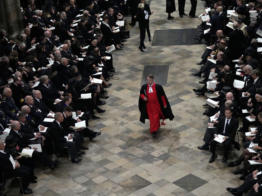 Guests began taking their seats two hours before the service. Picture: Getty