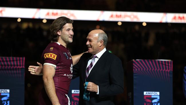 Patrick Carrigan wins the Wally Lewis Medal during game 3, the decider, of the State of Origin series between Queensland and New South Wales at Suncorp Stadium. Pics Adam Head